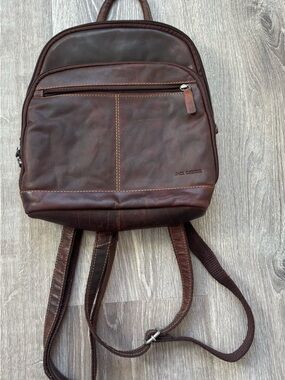 Jack Rogers Brown Leather Mini Backpack